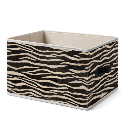 Black and White Zebra Print Fabric Storage Basket Hampers - color: Color-5
