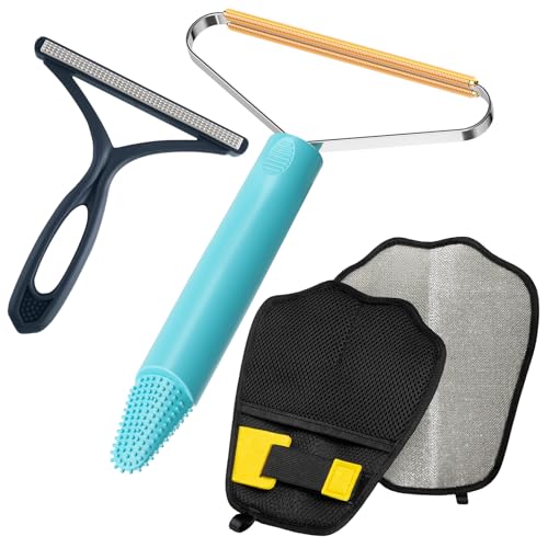 3-Pack Pet Hair Remover Carpet Rake, Dog Cat Hair Remover, Carpet Scraper - color: Blue With Black