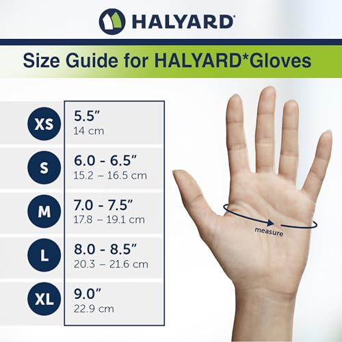 HALYARD Lavender Nitrile Exam Gloves, 3.1 mil, 9.5 Inches, Lavender, Small, Box of 250 - Powder-Free, Non-Sterile Disposable Gloves - size: Small