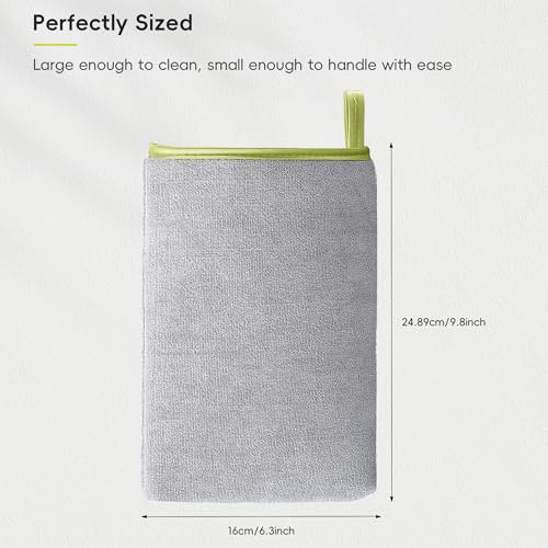 EKO Microfiber Cleaning Mitt for Stainless Steel – Lint-Free Reusable Polishing Cloth & Cleaning Glove, Machine Washable Streak-Free Cloth for Kitchen Appliances, Trash Can, Faucet, Mirror & Car