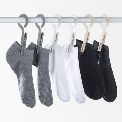 20-Pack Drying Clips Laundry Hooks, Portable Clothes Pins Hanging, Plastic Clips Hanger Best for Home Travel Outdoor - (Dark Grey) - color: Dark Grey