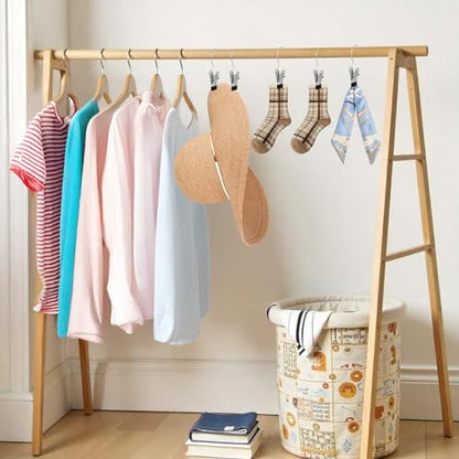 COMNICO Boot Hangers Clips, 100 Pcs Laundry Hooks with Clips Stainless Steel Portable Clothes Pins Closet Hanger Organizer for Wardrobe Travel Pants Jeans Clothes Hats Towels