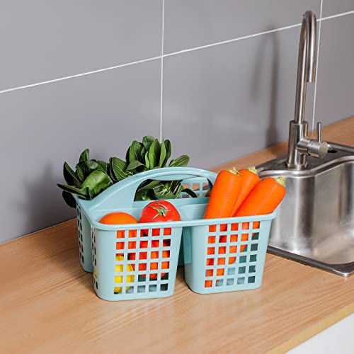 Portable Shower Caddy Basket Plastic Storage Basket with Divided Light Blue - color: Light Blue