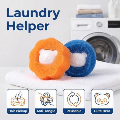 3Pcs Mix Colors Reusable Hair Remover for Washing Machine and Dryer - Laundry Ball Catcher for Clothing, Dog, Cat, Pet Lint Removal