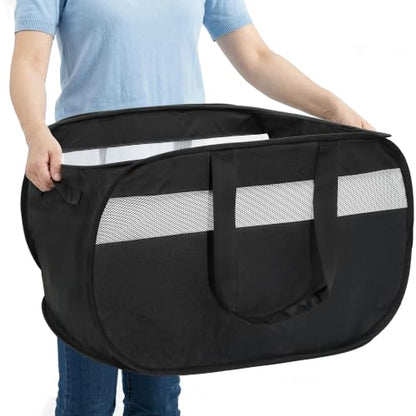 100L Collapsible Laundry Baskets, Foldable Dual Handle Laundry Hamper Black - color: 100L Black