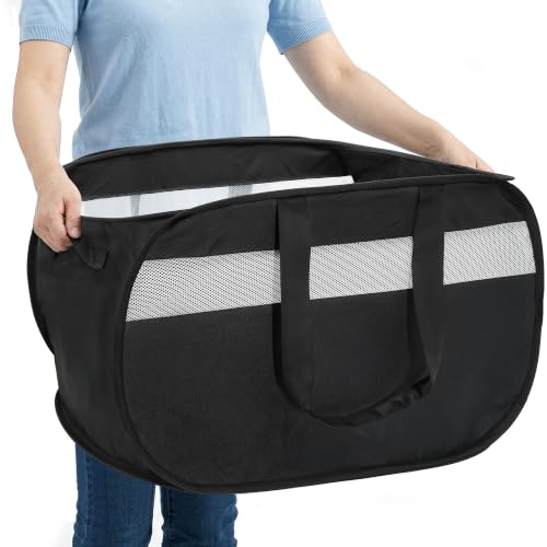 100L Collapsible Laundry Baskets, Foldable Dual Handle Laundry Hamper Black - color: 100L Black