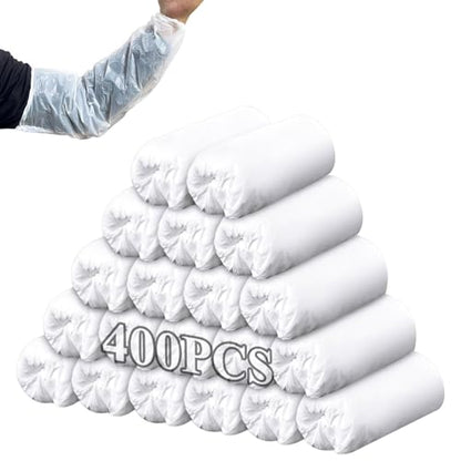 400 PCS 16 In Plastic Protective Arm Sleeves Disposable Oversleeves Covers Plastic Sleeve Protectors for Arms Painting Cleaning