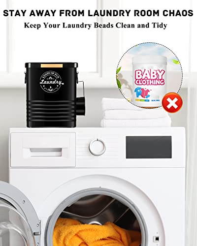 Laundry Detergent Powder Container Dispenser Holder for Laundry Room Organization. Metal Laundry Soap Dispenser with Scoop and Lid. Modern Farmhouse Laundry Room Decor and Accessories (Black) - color: Black