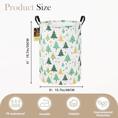 Round Collapsible Fabric Storage Basket,Laundry Hamper, Christmas tree - color: Round-Christmas tree