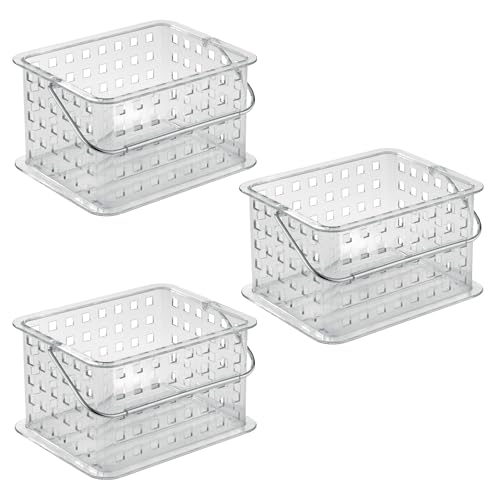 iDesign Small Clear Shower Caddy with Handle, 3-Pack - style: Pack of 3