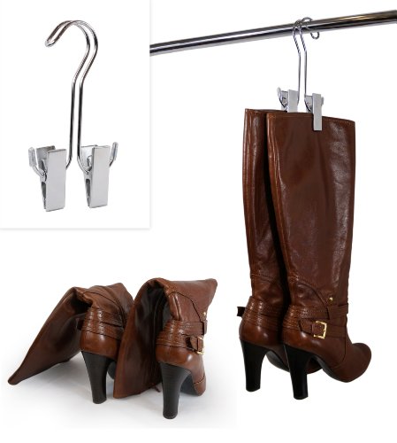 Boottique Add-on Boot Hangers - SET OF 6 Only - Holds, Shapes, & Protects Most Styles of Boots (6 Original Silver Hangers) - color: 6 Silver Hangers Add-on