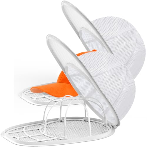 Eiito Hat Washer Cage for Washing Machine,2PCS Hat Cleaner for baseball cap - color: White 2pack