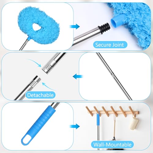 Eunice Ceiling Fan Cleaner Duster with Extension Pole,Blue 4.2FT - color: Blue, size: 4.2FT