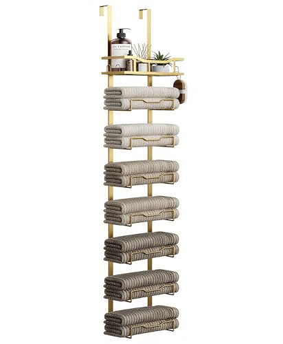 Aetyord Hanging Towel Racks for Bathroom Storage - color: Gold, size: 8 Tier