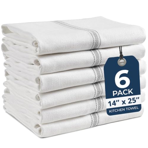 LANE LINEN Hand Towels for Kitchen 100% Cotton Absorbent Lint-Free 6 Pack - color: 05: Grey Stripe, size: 06 Pack