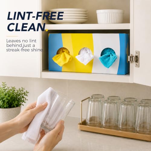 UNIMADE Microfiber Cleaning Cloth, 150 Pack Microfiber Towels for Cars - color: Blue & Yellow & White