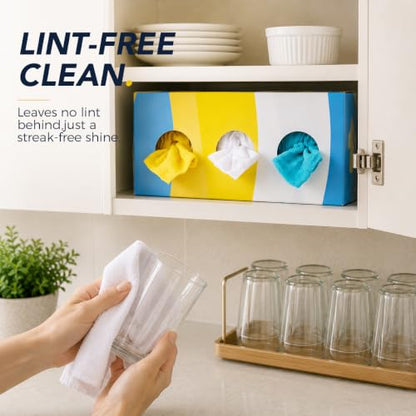 UNIMADE Microfiber Cleaning Cloth, 150 Pack Microfiber Towels for Cars - color: Blue & Yellow & White