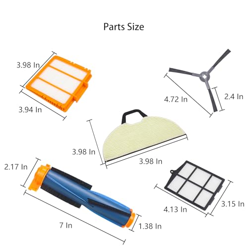Replacement Parts Compatible with Shark RV2402WD RV2400WS RV2402WD RV2402 RV2400WXUS Matrix 2-in-1 Robot Vacuum (16 Pack)