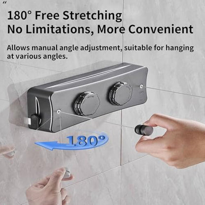 Retractable Clothesline, Dual-Line Stainless Steel Clothes Line Wall Mounted Drying Rack with Auto-Lock and Non-Sagging Design for Indoor and Outdoor 16.7ft*2