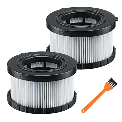 2 Pack DC5151H HEPA Filter Replacement Compatible with DEWALT DC515 DCV517 DCV517B Wet Dry Vacuum - Washable Reusable with 1 Cleaning Brush