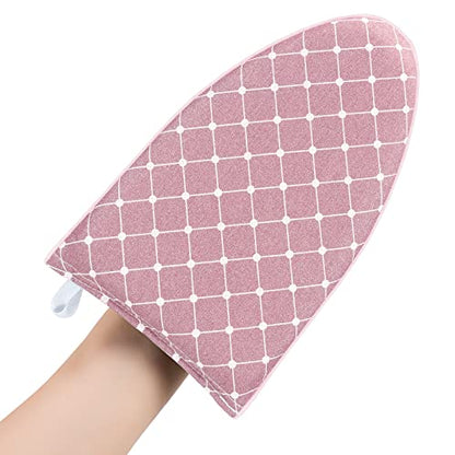 Garment Steamer Ironing Gloves Anti Steam Glove Heat Resistant Garment Steamer Mitt, Garment Steam Accessories for Clothes，Pink, 2PCS
