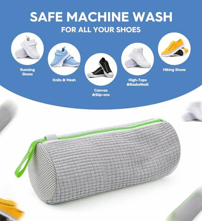 VASSON Shoe Washing Machine Bag, 2 Pack XL Laundry Bags for Sneakers - color: 2Pack Cool Grey / Greenery
