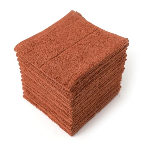 Glynniss Kitchen Dish Cloths for Washing Dishes, Rust Terry Dish Rags - color: Rust, size: 11x11 inches