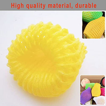 Fruit Protection Mesh Bags Foam Mesh Keep Safe Sleeves for Large Supermarkets, Shops (Yellow 17x7cm-20PCS) - size: Yellow 17x7cm-20PCS