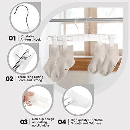 10 Pack Pants Hangers with Adjustable Non-Slip Clips Anti-Rust Hanging Hook for Trouser,Skirts,Jeans,Clothes Hangers Transparent - color: Transparent, size: 10 Pack