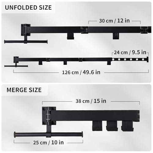 RFOUO Wall Mounted Clothes Drying Rack Tri-Fold, Black - color: Black-upgrade
