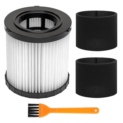 1 Pack DCV5801H Replacement Filter Compatible with DEWALT DCV580H, DCV581H 20V MAX Wet Dry Vacuum, with 2 Foam Sleeve Filters & 1 Brush, Washable and Reusable - color: 1 Pack