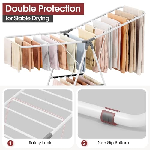 APEXCHASER PEXCHASER Foldable Clothes Drying Rack - color: Gray, size: 2 Wings