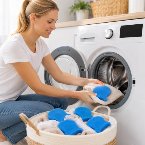 5PCS Laundry Ball Washing Machine- Accessories Lint Pet Hair Remover Anti Tangle Wash Balls Set - color: Blue