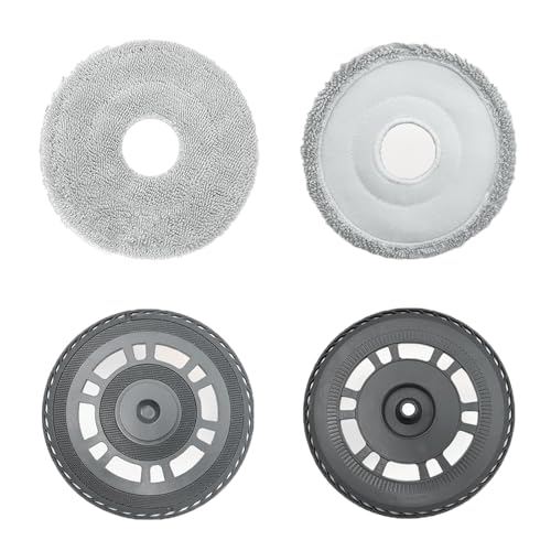 2 Mopping Pads and 2 Robot Sweeper Mop Pad Holder Rag Tray for Dreame X20/X20 PRO/X20 PRO PLUS/X30/X30 Pro/S10 Pro Ultra/X10 Series/X40 Robotic Arm Series OEM Accessories - color: X40 L10s Pro Ultra Heat Pad Plate and Mop - 4 Pack
