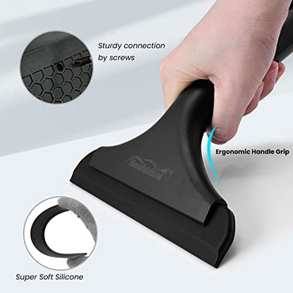 NEWISHTOOL Window Tint Tool Small Squeegee Bathroom Shower Squeegee, 3-Pack - color: All Black, size: 3PCS