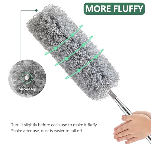 SetSail Dusters and Cobweb Brush with Extension Pole for Cleaning, Gray - color: Gray, size: Cobweb Brush&Duster