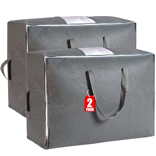 105L Extra Large Storage Bag for Blankets Comforters Bedding Clothes Pillow - size: 2pack