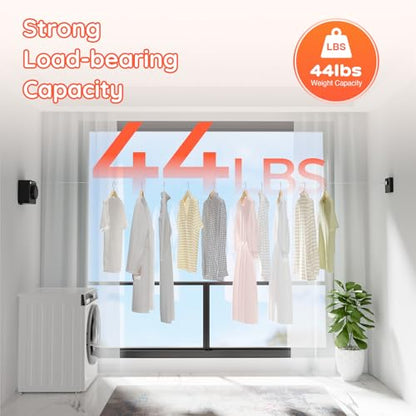 Retractable Clothesline Indoor, Non-Sagging Outdoors Clothesline Retracting, Heavy Duty Retractable Clothes Drying Laundry Line, Wall Mounted Stainless Steel Line - 13.8 Ft (Black) - color: Black