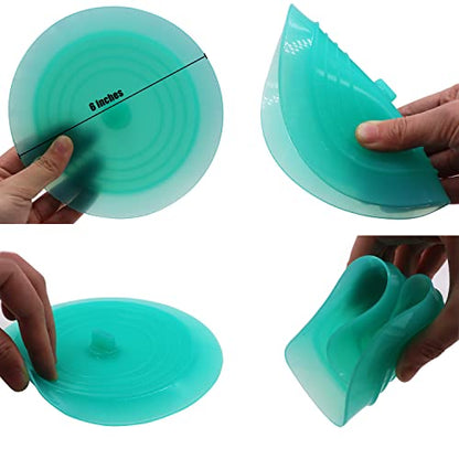 V-TOP Tub Stopper 2 Pack, 6 inches Large Silicone Drain Plug Hair Stopper Flat Suction Cover for Kitchen Bathroom Gadgets and Accessories (Green Transparent) - color: 6" Green Transparent