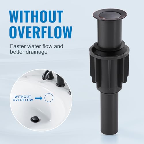 ALEASHA Pop Up Sink Drain Without Overflow, Bathroom Sink Drain Vessel Sink Stopper Pop Up Sink Drain Stopper, Pop Up Drain for Bathroom Sink Drain Strainer for Hair Catcher,Oil Rubbed Bronze - color: Oil Rubbed Bronze, style: Without Overflow
