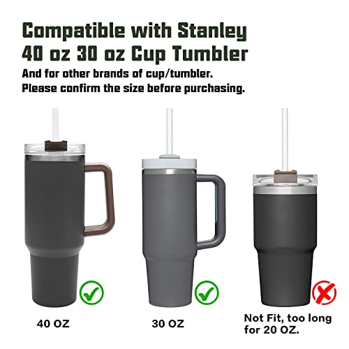 Replacement Straw Compatible with Stanley 40 oz 30 oz Cup Tumbler, 6 Pack Reusable Straw with Cleaning Brush, Plastic, Clear - color: Clear Straw*6, size: For 40oz/30oz