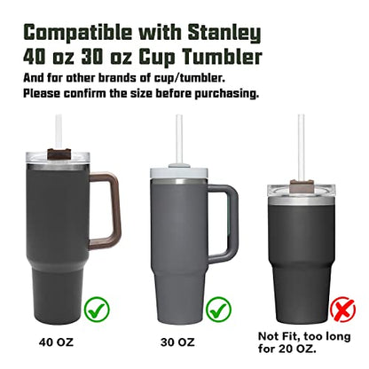 Replacement Straw Compatible with Stanley 40 oz 30 oz Cup Tumbler, 6 Pack Reusable Straw with Cleaning Brush, Plastic, Clear - color: Clear Straw*6, size: For 40oz/30oz