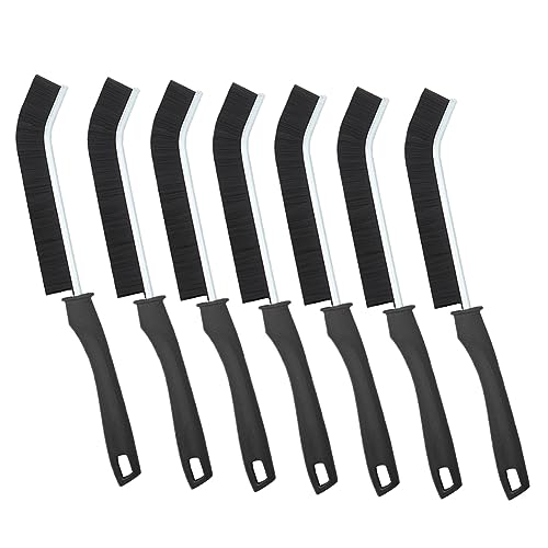 Bathroom Gap Cleaning Brush,Hard Bristle Crevice Brushes, Multifunctional Hand-held Groove Cleaning Brush,Dead Corner Brush for Bathroom Kitchen Tiles,Window Track,Shutter,Door Slots，Black (6)