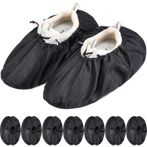 Frienda 8 Pairs Non Slip Reusable Shoe Covers Waterproof Boot Covers for Household Carpet Floor Protection Machine Washable (X-Large) - size: X-Large