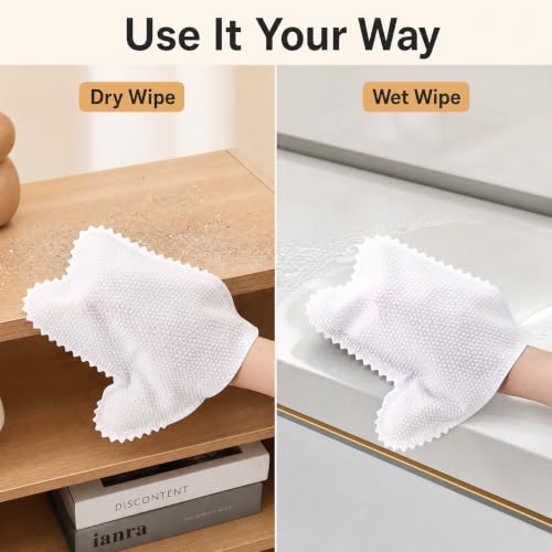 10PCS Home Dust Removal Non Woven Gloves, Dry And Wet Dual-Purpose Cloth, Household Dishwashing And Dust Removal Cloth