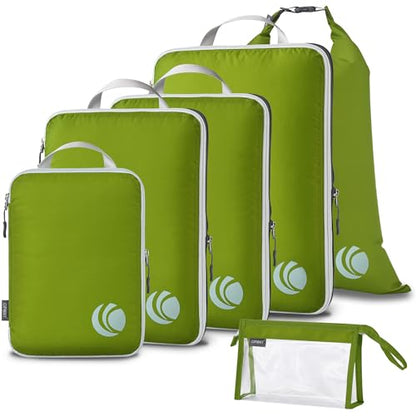 Cipway Compression Packing Cubes for Travel (6 Piece,Green) - color: Green, size: 6PCS