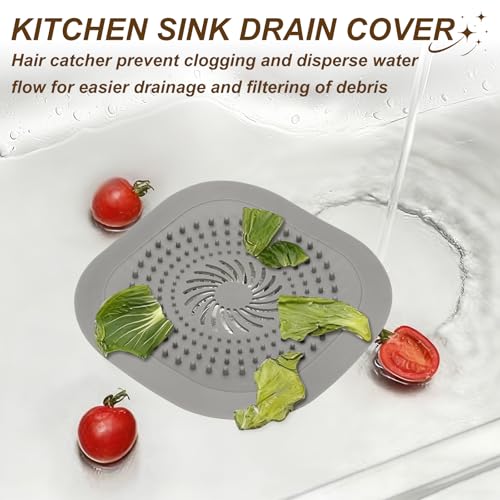 uxcell 2 Pcs Square Drain Cover, 5.9 Inch Shower Hair Catcher Drain Cover for Shower Room Bathtubs Kitchen Sink Laundry Room, Orange/Blue - color: Orange/Blue