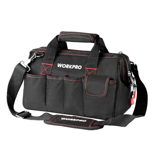 Workpro 12-inch Close Top Wide Mouth Storage Tool Bag, W081020A - size: 12 inches
