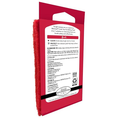 Weiman Cooktop Scrubbing Pads, Scratch-Free Cleaning Pads for Cermaic, Glass Cooktop Surfaces, Removes Tough Burned-On Food & Residue, 6 Pack - size: (Pack of 6)
