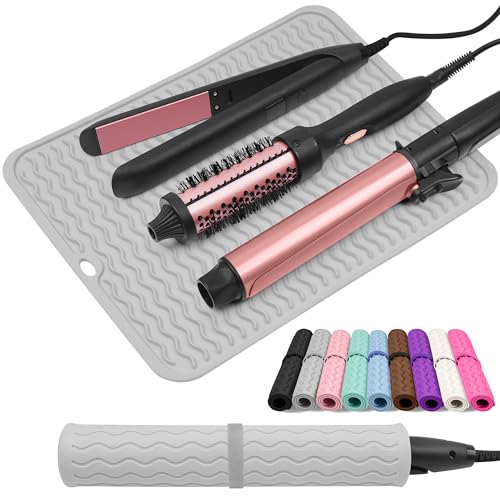 Oversize Silicone Heat Resistant Mat for Hair Tools - color: Gray
